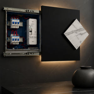 غطاء عداد الكهرباء منزلق (sliding electrical panel cover).